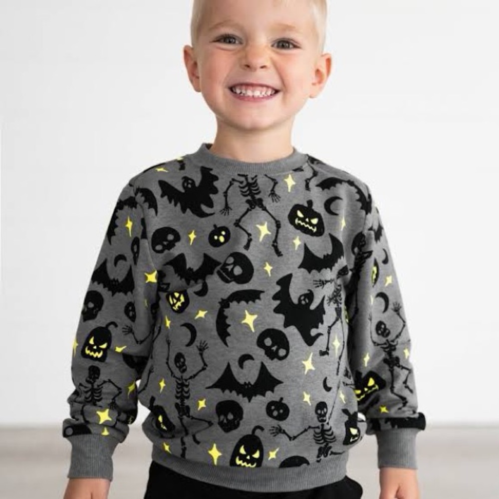 NWT Little Sleepies Glowing Ghouls Crewneck Sweatshirt Size 18-24 Months